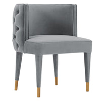 Manhattan Comfort Modern Maya Tufted Velvet Dining Chair - Grey