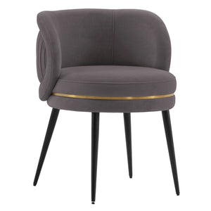 Manhattan Comfort Modern Kaya Pleated Velvet Dining Chair - Grey