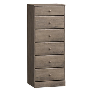 Astrid 6-Drawer Tall Chest - Drifted Grey