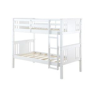 DHP Dylan Twin Bunk Bed with Ladder - White