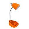 Limelights Gooseneck Desk Lamp with iPad Stand and USB Port - Orange