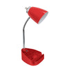 Limelights Gooseneck Desk Lamp with iPad Stand and USB Port - Red