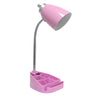 Limelights Gooseneck Desk Lamp with iPad Stand and Outlet - Pink