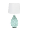 Simple Designs Textured Stucco Ceramic Oval Table Lamp - Blue