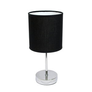 Simple Designs Chrome Mini Basic Table Lamp - Black