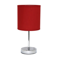 Simple Designs Chrome Mini Basic Table Lamp - Red