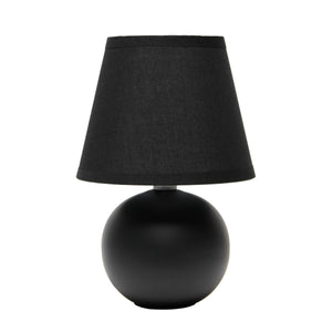 Simple Designs Mini Ceramic Globe Table Lamp - Black