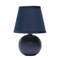 Simple Designs Mini Ceramic Globe Table Lamp - Blue