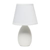 Simple Designs Mini Egg Oval Ceramic Table Lamp - White