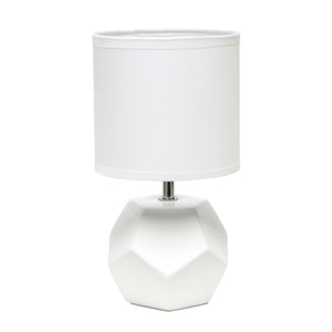 Simple Designs Round Prism Mini Table Lamp - White