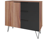 Manhattan Comfort Beekman 35.43” Sideboard with 2 Shelves - Brown & Black