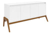 Manhattan Comfort Mid-Century Modern Gales 63.32” Sideboard with Solid Wood Legs - Matte White