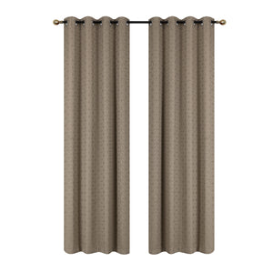 Jacquard Blackout Panel Geo Gold Drapes and Blinds