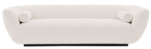 Manhattan Comfort Contemporary Ulka Chenille Sofa with Pillows - Cream