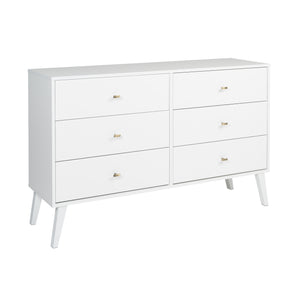 Milo 6-Drawer Dresser - White