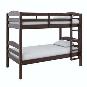 DHP Leighton Wood Twin-Over-Twin Bunk Bed - Mocha