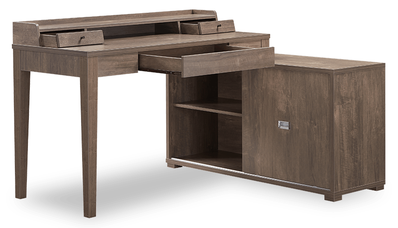 Jude Reversible Desk with Hutch – Hazelnut