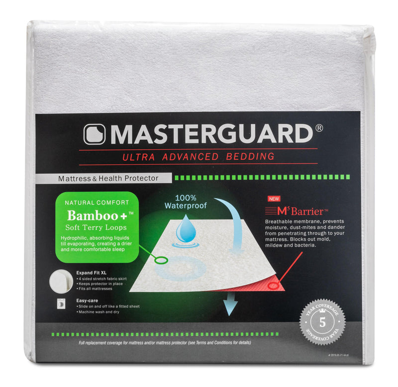 Masterguard® Natural Bamboo™ Full Mattress Protector with 1 Standar ...