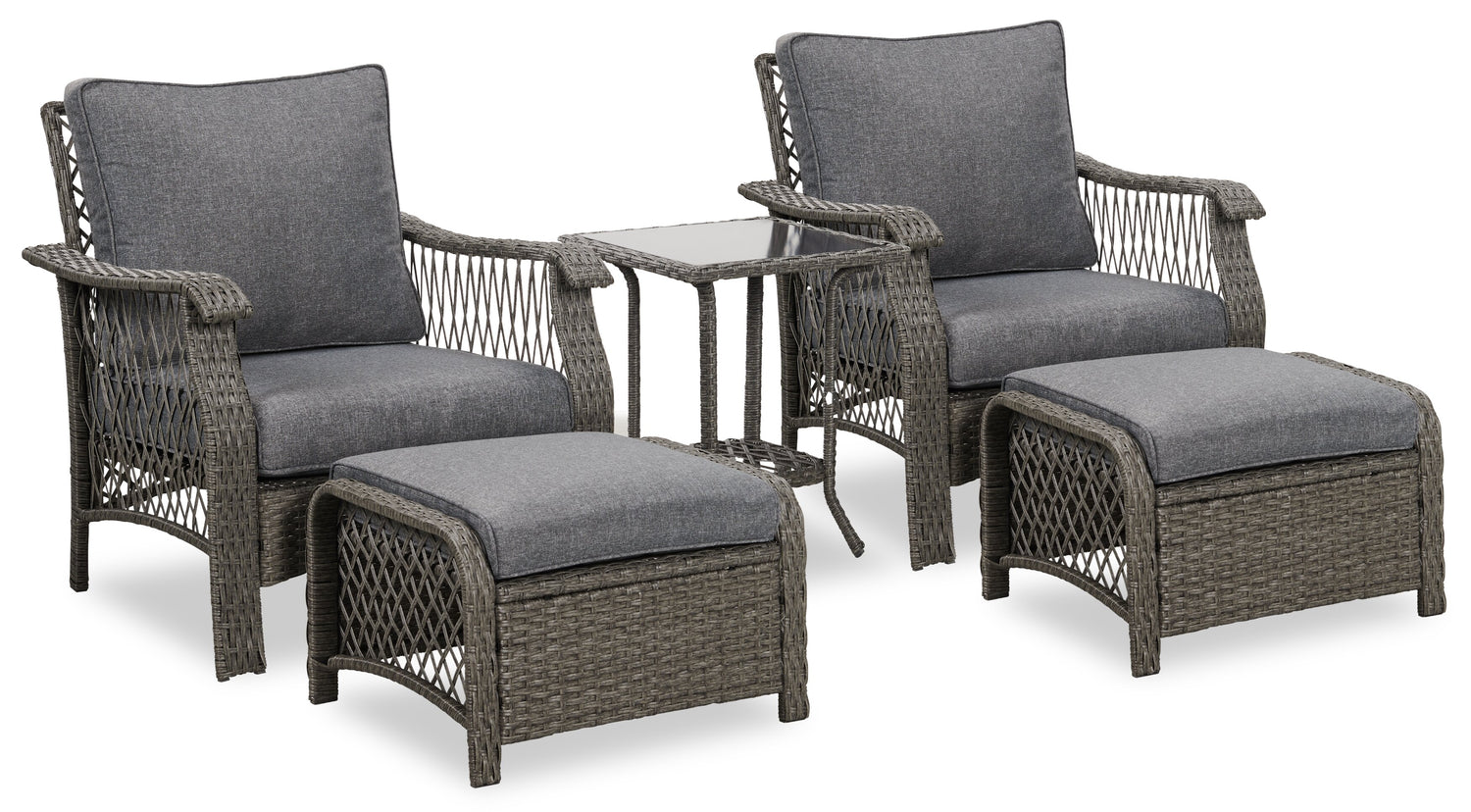 Belize 5 Piece Outdoor Patio Conversation Set with 2 Chairs 2 Otto. The Brick