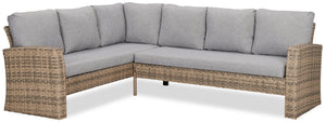 Bergen 2-Piece Outdoor Patio Sectional with Left-Hand & Right-Hand Sofas - Hand-Woven Resin Wicker, UV & Weather Resistant - Grey