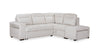 Coast 3-Piece Right-Facing Ivory White Fabric Sleeper Sectional with Storage Chaise and Storage Armrest