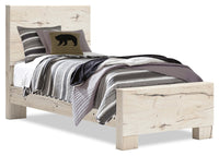 Derekson Panel Bed for Kids, Rustic White - Twin Size 