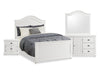 Ella 6pc Bedroom Set with Panel Bed, Dresser, Mirror & Nightstand, White - Full Size