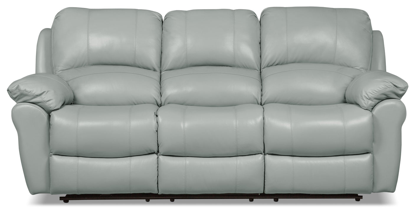 Aqua leather store recliner