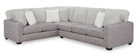 Made in Canada Koda 2-Piece Left-Facing Chenille Fabric Sectional with Reversible Cushions - Plush Paloma Grey 