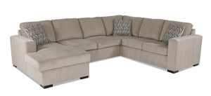 Legend 3-Piece Left-Facing Chenille Sleeper Sectional Sofa - Platinum