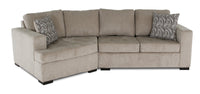 Legend 2-Piece Left-Facing Chenille Cuddler Sectional - Platinum  