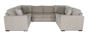 Made in Canada Legend 3-Piece Chenille Fabric Sleeper Sectional - Platinum Beige