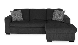 Legend 2-Piece Right-Facing Chenille Sleeper Sectional Sofa - Pepper