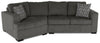 Made in Canada Legend 2-Piece Left-Facing Chenille Fabric Cuddler Sectional - Pewter Brown