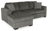 Legend 2-Piece Left-Facing Chenille Sleeper Sectional Sofa - Pewter 