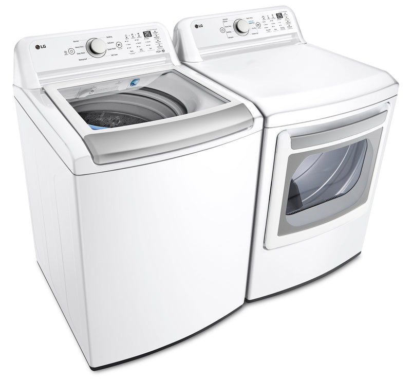 LG 5.8 Cu. Ft. Top-Load Washer and 7.3 Cu. Ft. Electric Dryer - White ...