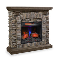 Montana 43.5” Rustic Electric Fireplace - Grey Stone 