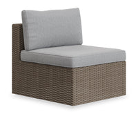 Naples Patio Armless Chair - Grey 