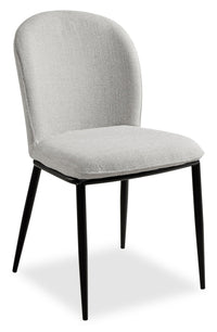 Ace Dining Chair with Linen-Look Fabric, Metal - Grey 