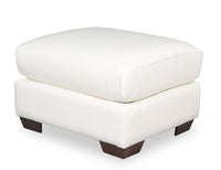 Royce Genuine Leather Ottoman – Ivory 