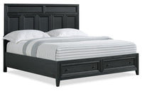 Casa King Storage Panel Bed - Black  