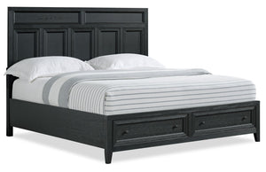 Casa King Storage Panel Bed - Black 