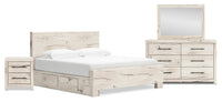 Derekson 6-Piece King Bedroom Set with Underbed Storage Bed - White 