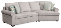 Scott Living Haven 2-Piece Right-Facing Chenille Fabric Cuddler Sectional - Grey 