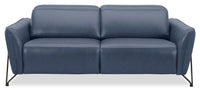 Riviera Top-Grain Genuine Leather Power Reclining Sofa - Blue 