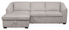 Envy 2-Piece Left-Facing Chenille Fabric Sleeper Sectional with Storage Chaise - Fog Grey