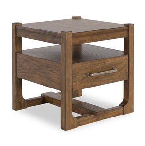 Gideon 24” Solid Wood Country-Style End Table - Brown