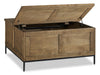 York 36” Rustic Solid Wood Lift Top Coffee Table with Storage - Brown