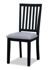 Bryn Dining Chair with Fabric Seat, Spindle-Back - Black