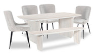 Lexi 6-Piece Dining Set - Taupe and White 